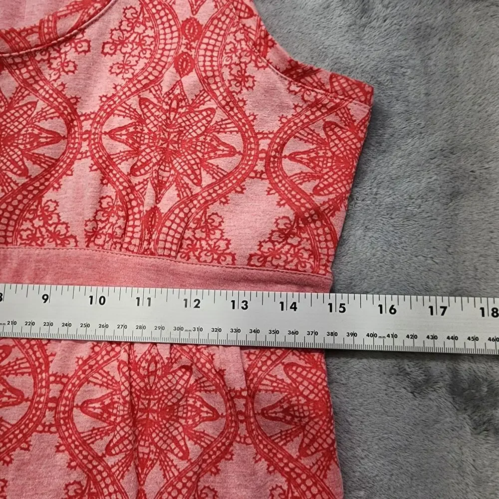 Athleta Dress Womens S Pink Burnout Vyasa Sleeveless Double Layer Tie Waist Airy